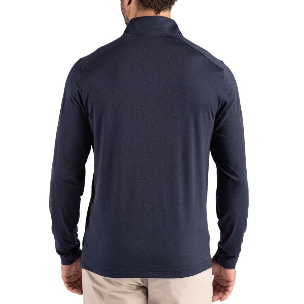 Seattle Seahawks Cutter & Buck Coastline Epic Comfort Recycled Quarter-Zip Pullover College Navy - NFL