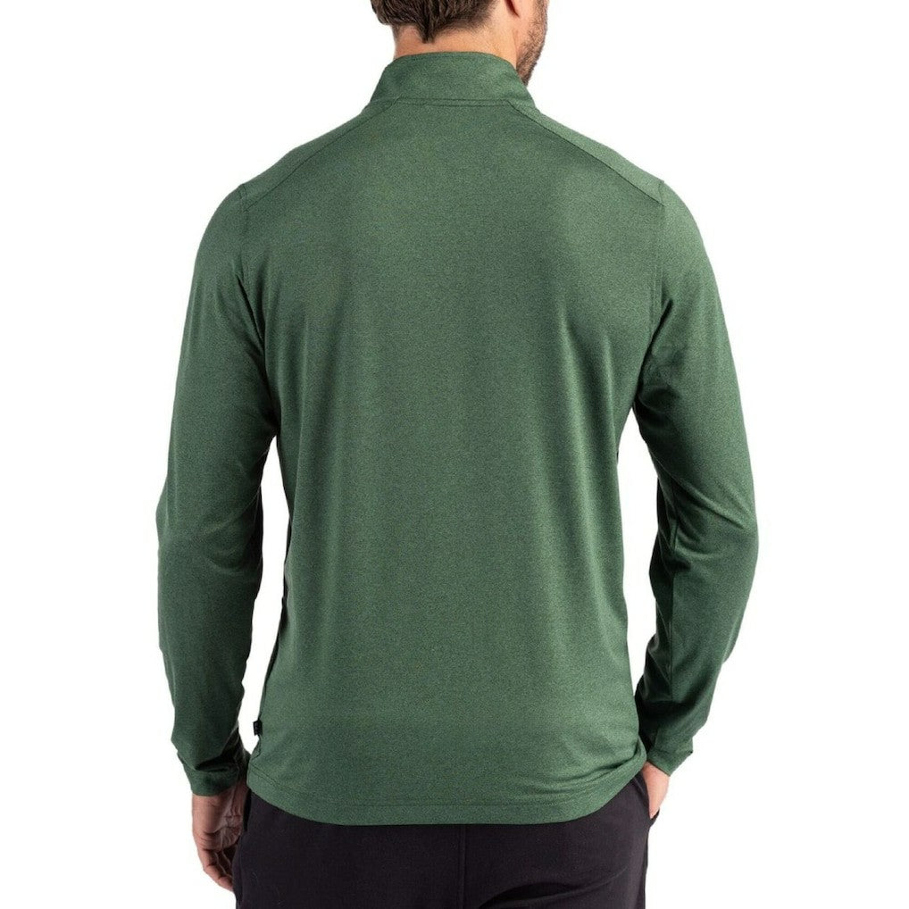 New York Jets Cutter & Buck Coastline Epic Comfort Recycled Quarter-Zip Pullover Green - NFL