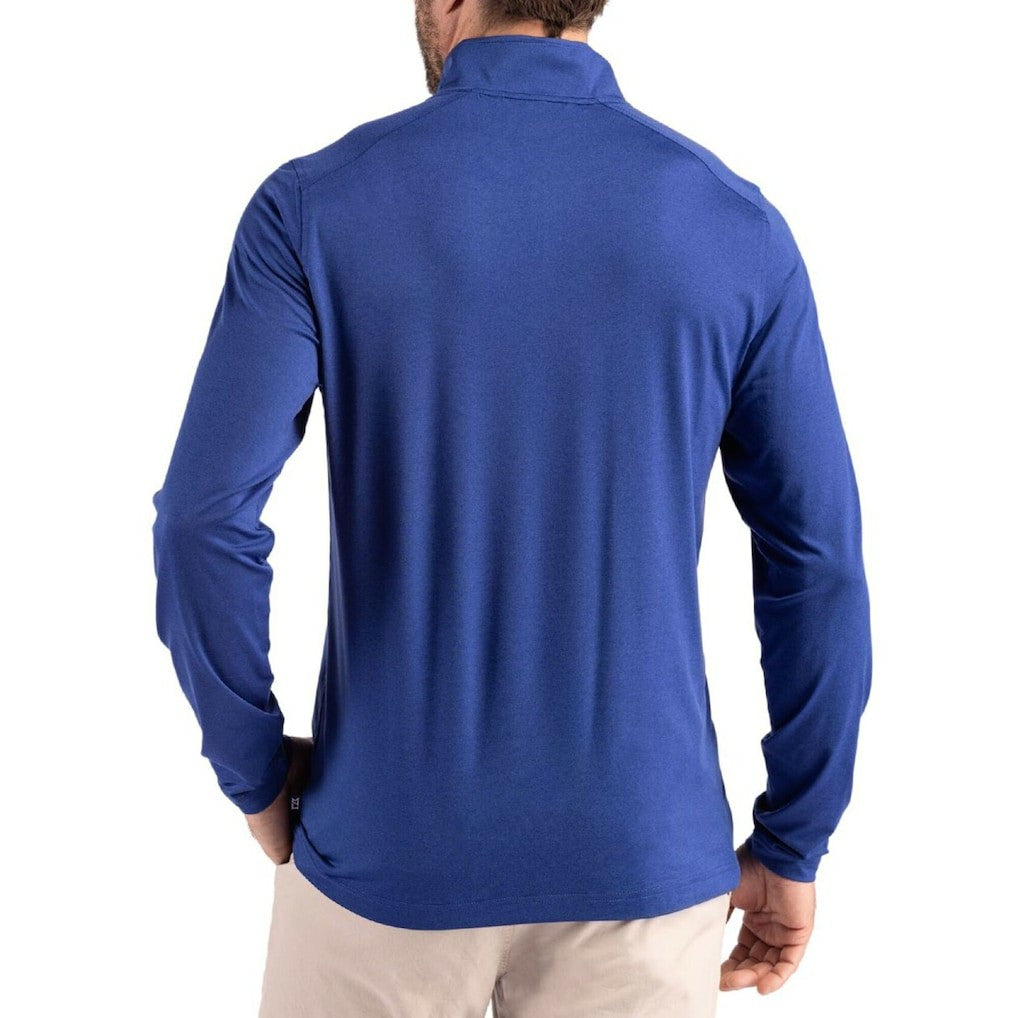 New York Giants Cutter & Buck Coastline Epic Comfort Recycled Quarter-Zip Pullover Royal - NFL