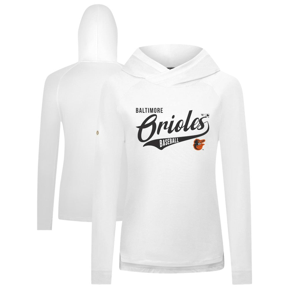 Baltimore Orioles Levelwear Women's Slender Glide Raglan Hoodie On Sale