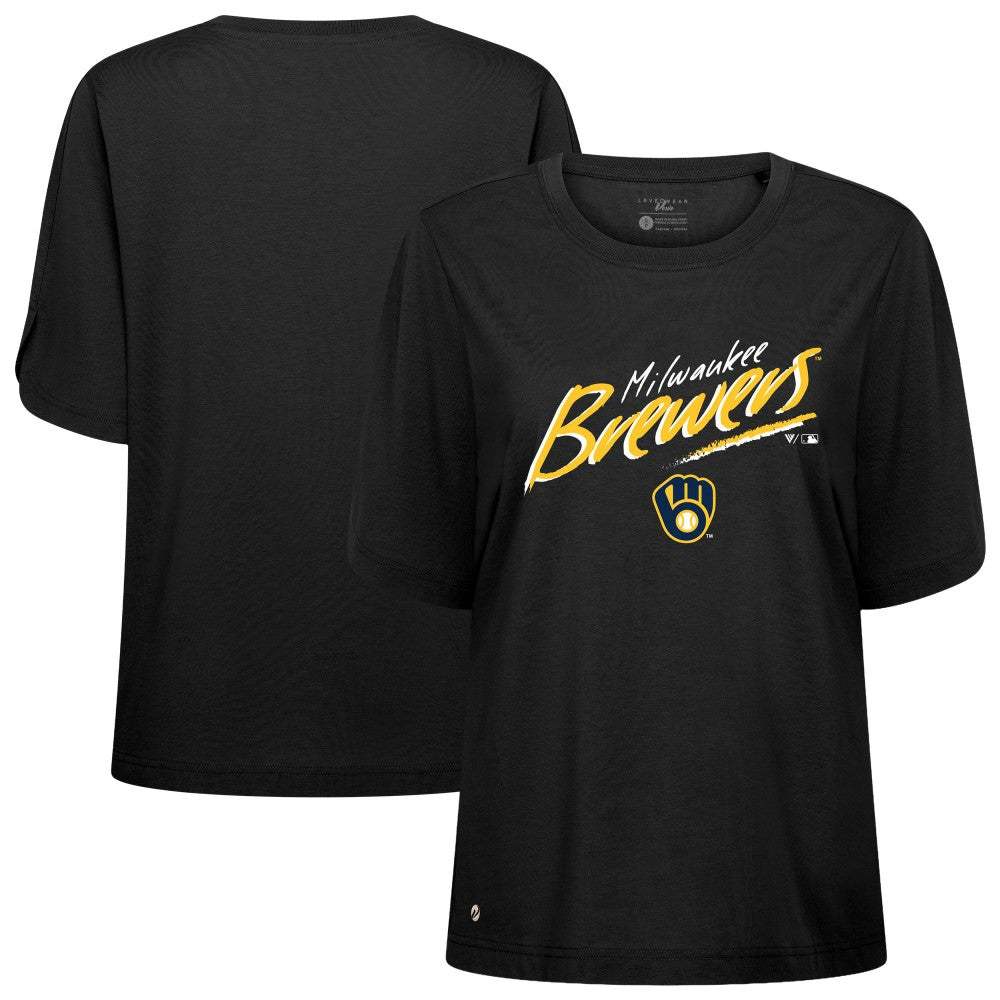 Milwaukee Brewers Levelwear Women's Bloom Sizzle T-Shirt Clearance