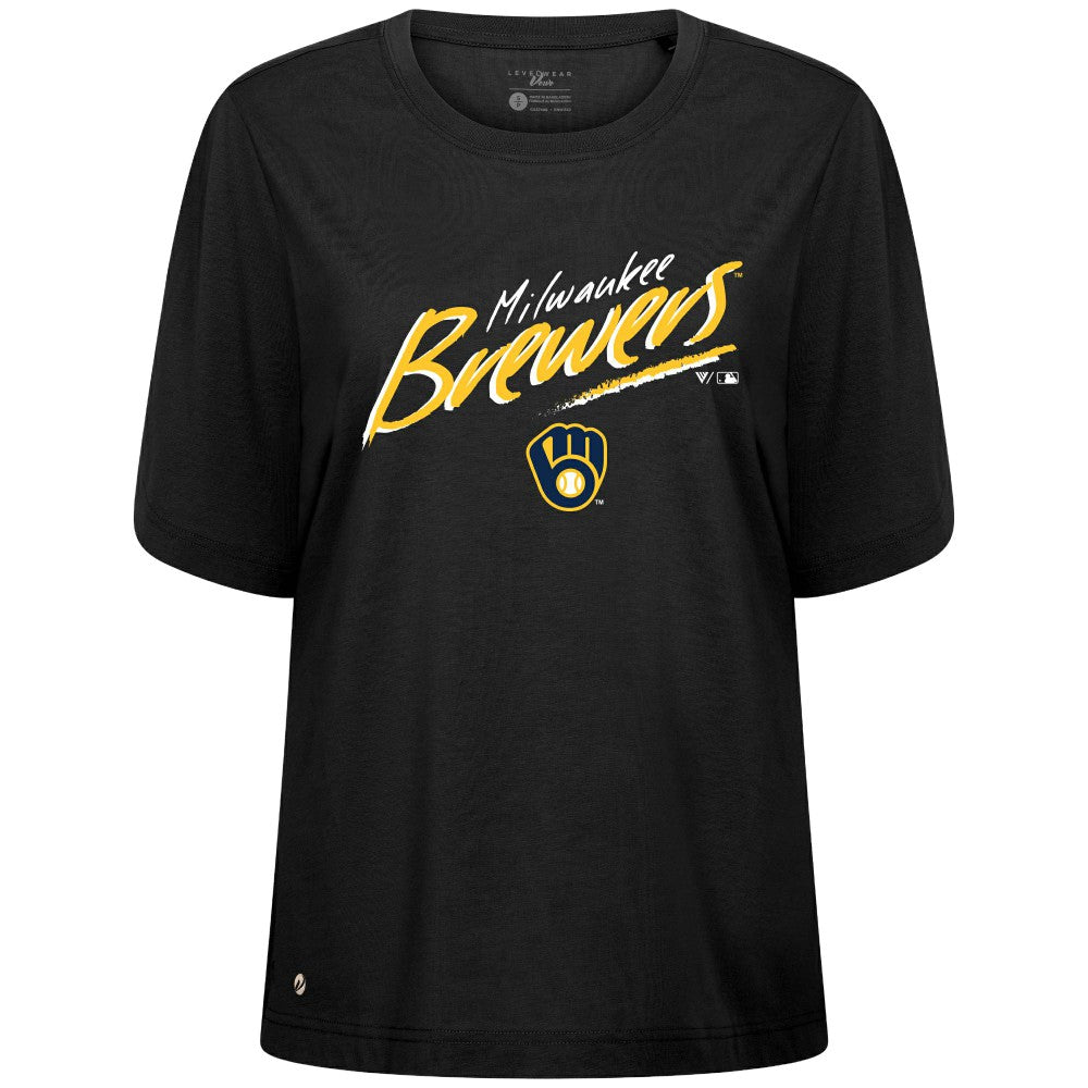 Milwaukee Brewers Levelwear Women's Bloom Sizzle T-Shirt Clearance