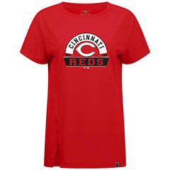 Cincinnati Reds Levelwear Women's Influx Banner Arch T-Shirt Lifestyle