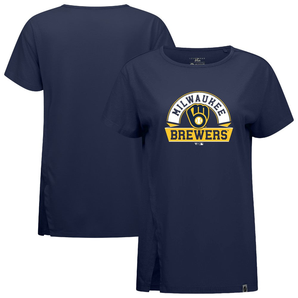 Milwaukee Brewers Levelwear Women's Influx Banner Arch T-Shirt discount