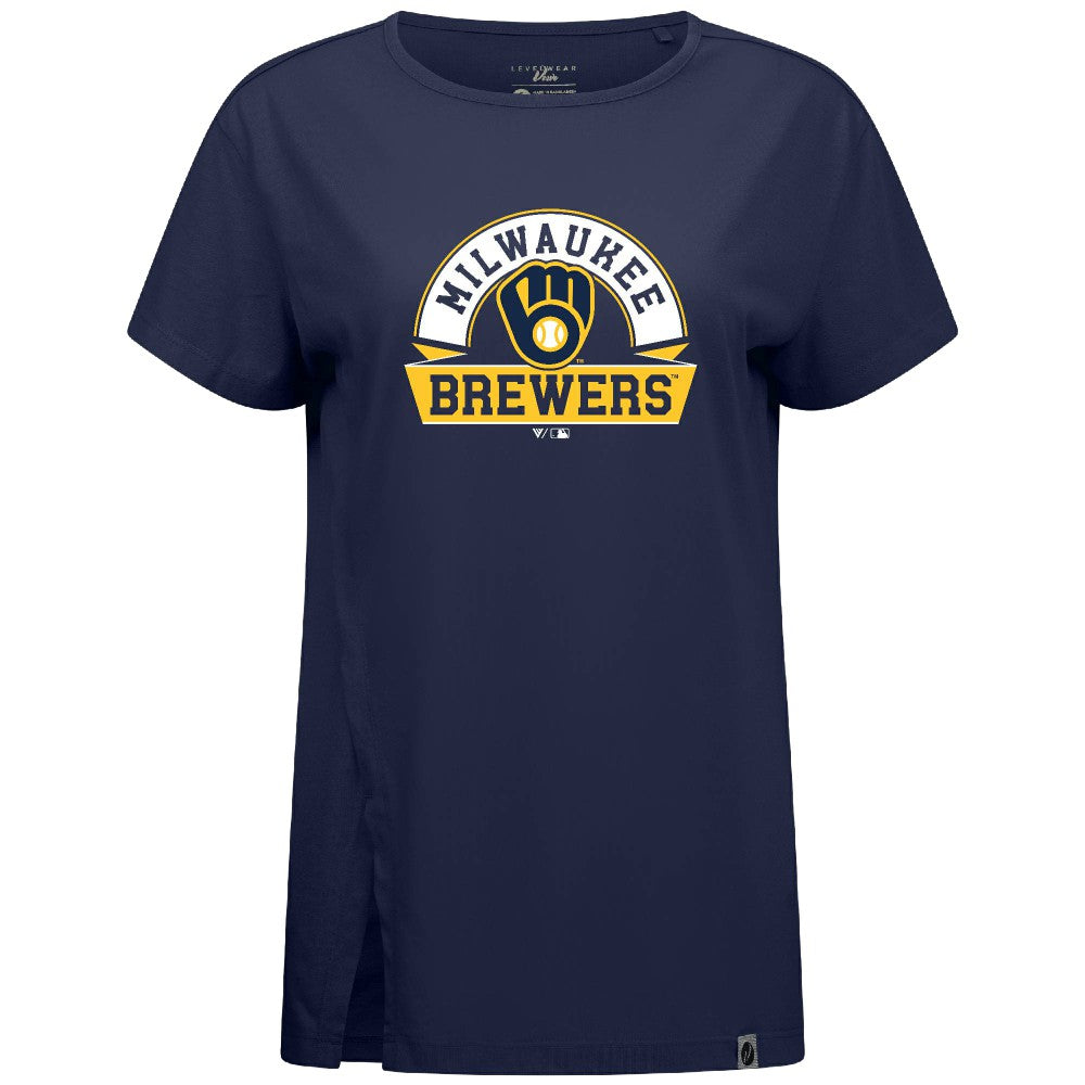 Milwaukee Brewers Levelwear Women's Influx Banner Arch T-Shirt discount