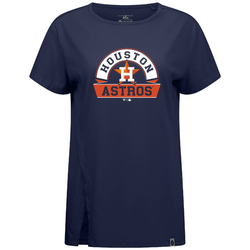 Houston Astros Levelwear Women's Influx Banner Arch T-Shirt On Sale