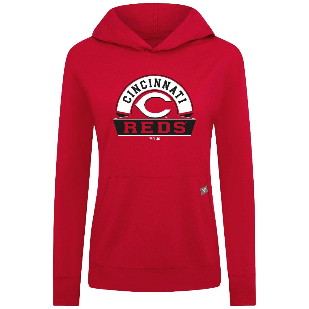 Cincinnati Reds Levelwear Women's Relay Banner Arch Long Sleeve T-Shirt Hoodie Lifestyle