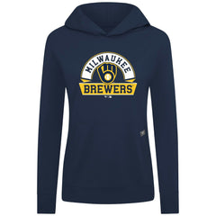 Milwaukee Brewers Levelwear Women's Relay Banner Arch Long Sleeve T-Shirt Hoodie On Sale