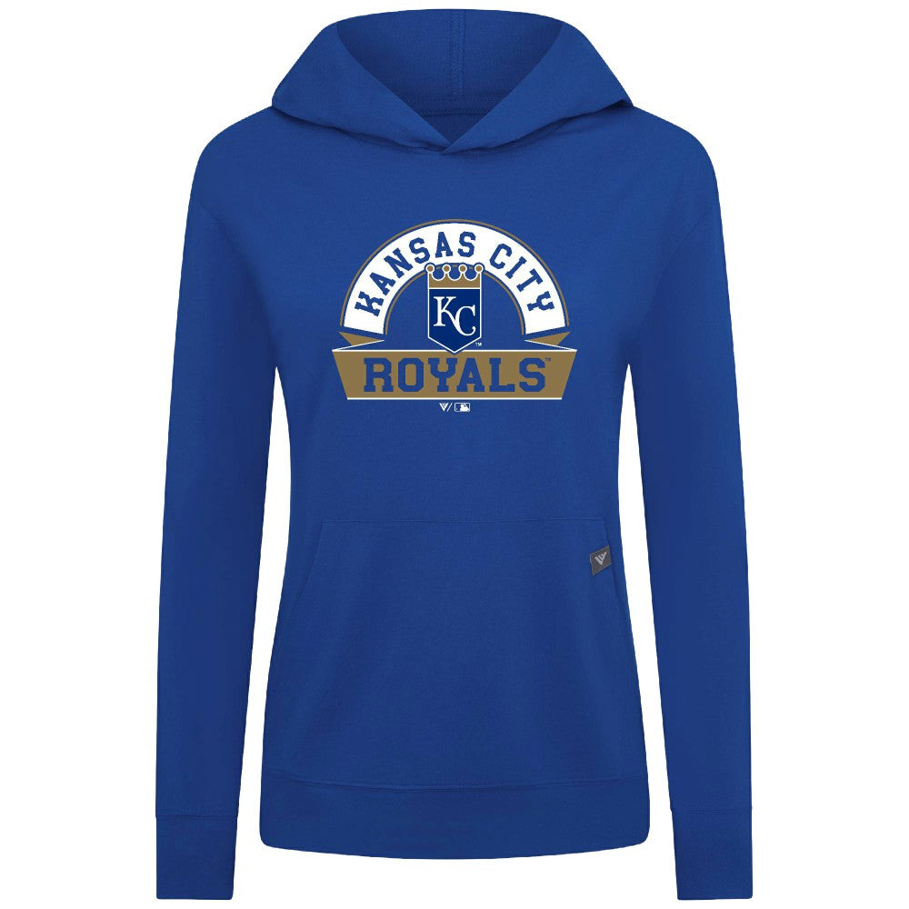 Kansas City Royals Levelwear Women's Relay Banner Arch Long Sleeve T-Shirt Hoodie On Sale