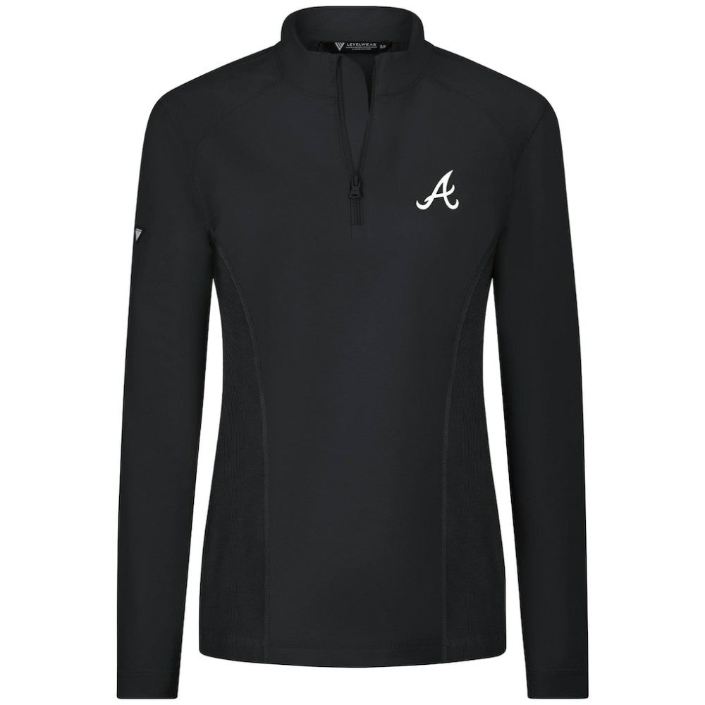 Atlanta Braves Levelwear Women's Upright Insignia 2.0 Quarter-Zip Tri-Blend Top On Sale