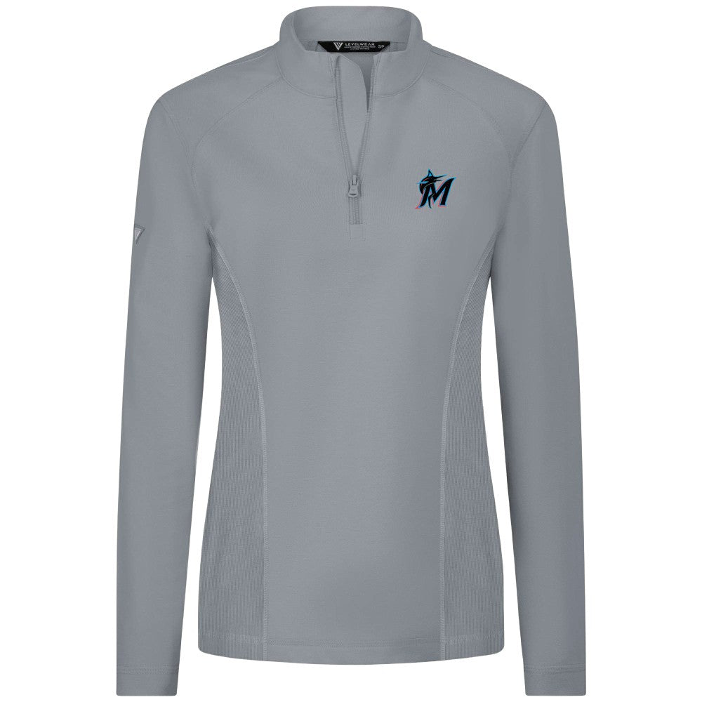 Miami Marlins Levelwear Women's Upright Insignia 2.0 Quarter-Zip Tri-Blend Top Near Me