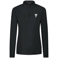 Philadelphia Phillies Levelwear Women's Upright Insignia 2.0 Quarter-Zip Tri-Blend Top Lifestyle