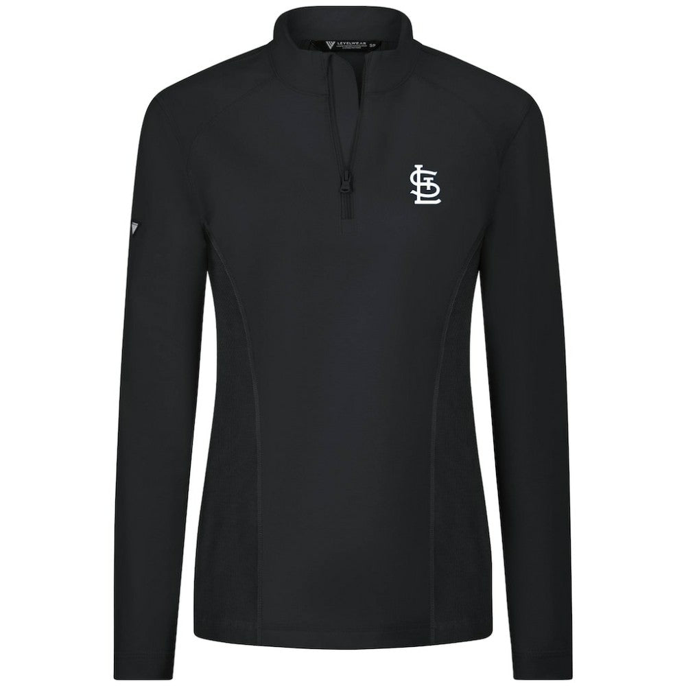 St. Louis Cardinals Levelwear Women's Upright Insignia 2.0 Quarter-Zip Tri-Blend Top On Sale