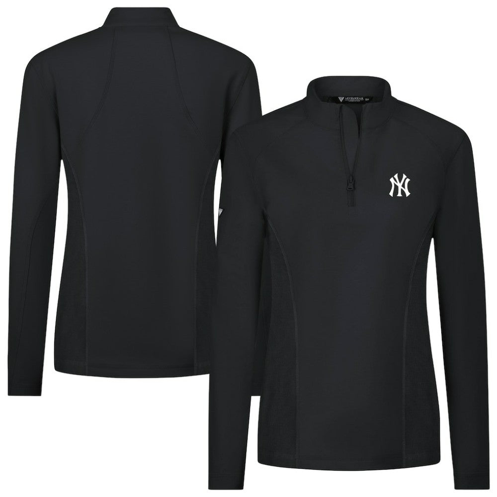 New York Yankees Levelwear Women's Upright Insignia 2.0 Quarter-Zip Tri-Blend Top discount