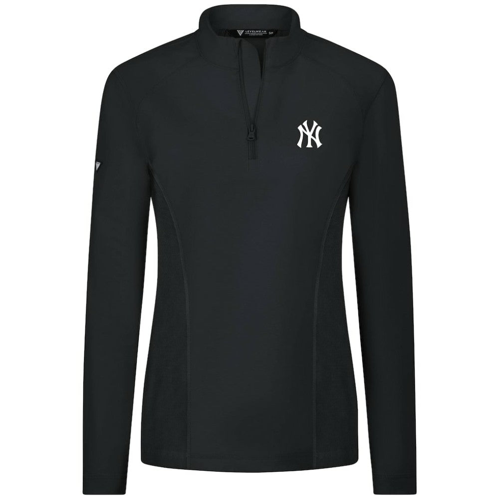 New York Yankees Levelwear Women's Upright Insignia 2.0 Quarter-Zip Tri-Blend Top discount