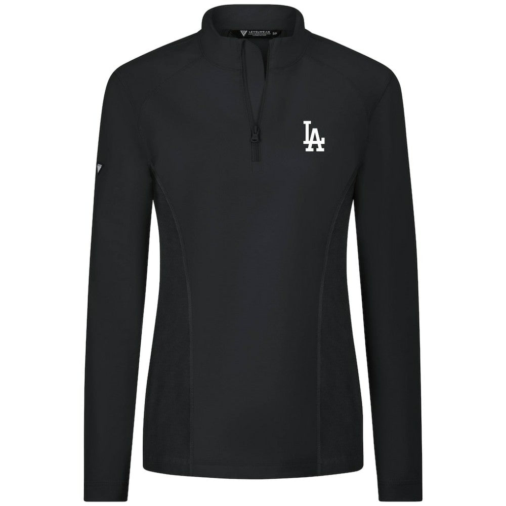 Los Angeles Dodgers Levelwear Women's Upright Insignia 2.0 Quarter-Zip Tri-Blend Top Clearance