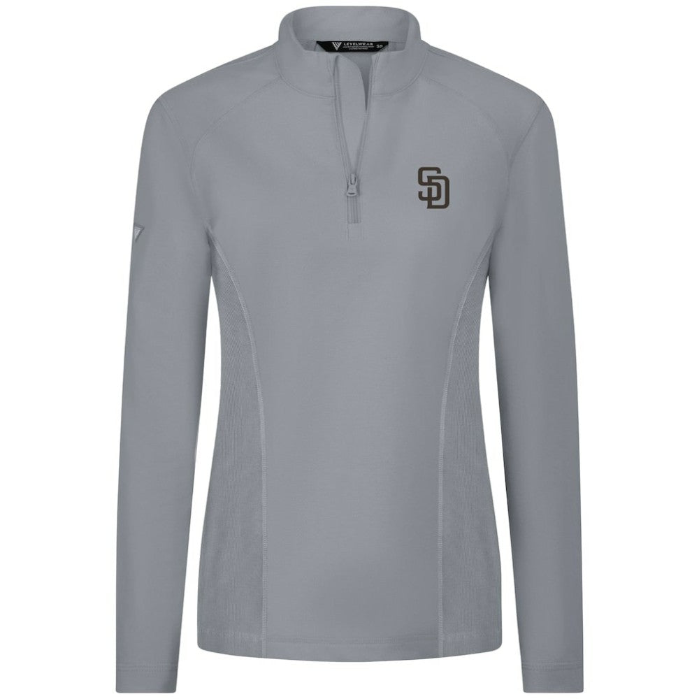 San Diego Padres Levelwear Women's Upright Insignia 2.0 Quarter-Zip Tri-Blend Top Sale