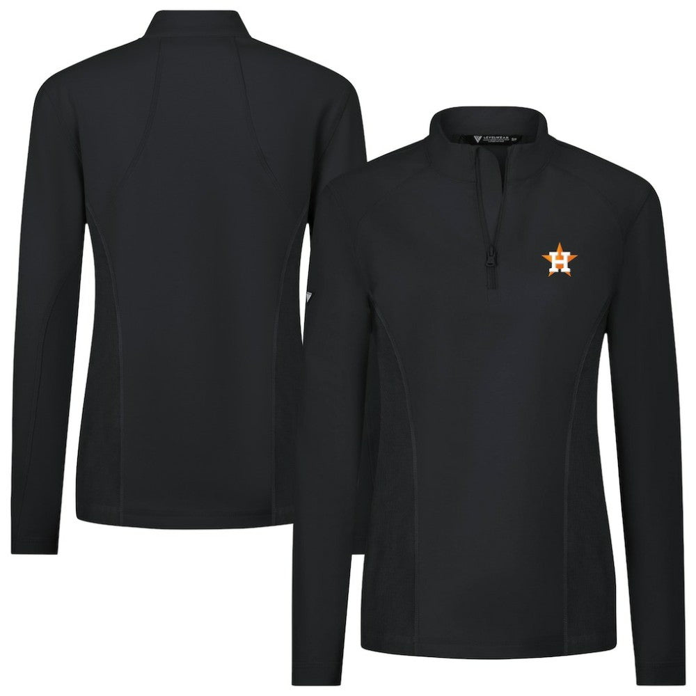 Houston Astros Levelwear Women's Upright Insignia 2.0 Quarter-Zip Tri-Blend Top Online