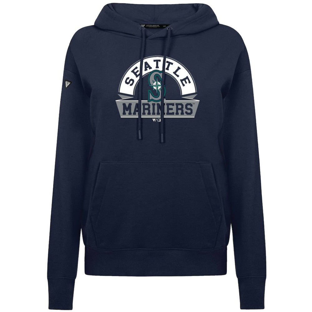 Seattle Mariners Levelwear Women's Adorn Banner Arch Hoodie On Sale