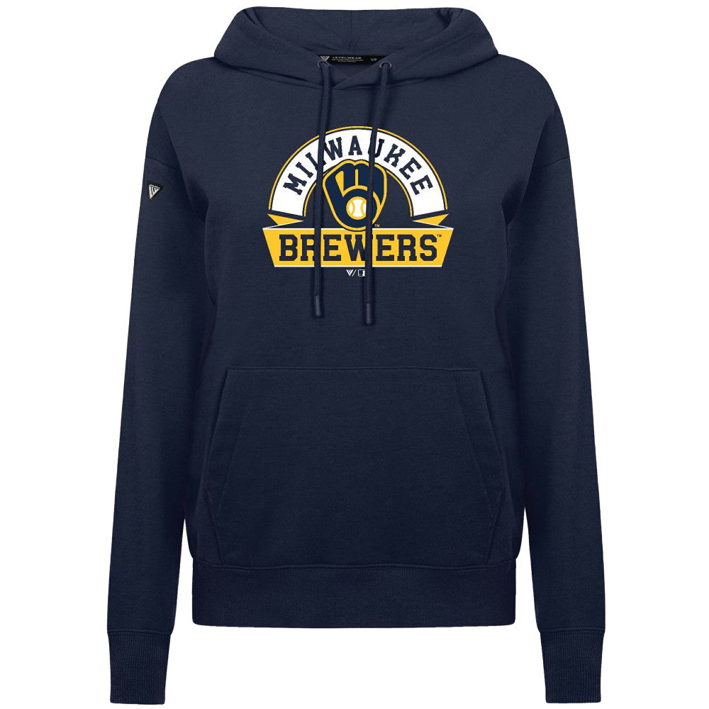 Milwaukee Brewers Levelwear Women's Adorn Banner Arch Hoodie Online