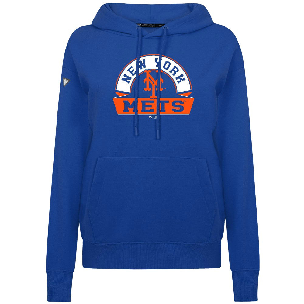 New York Mets Levelwear Women's Adorn Banner Arch Hoodie for sale