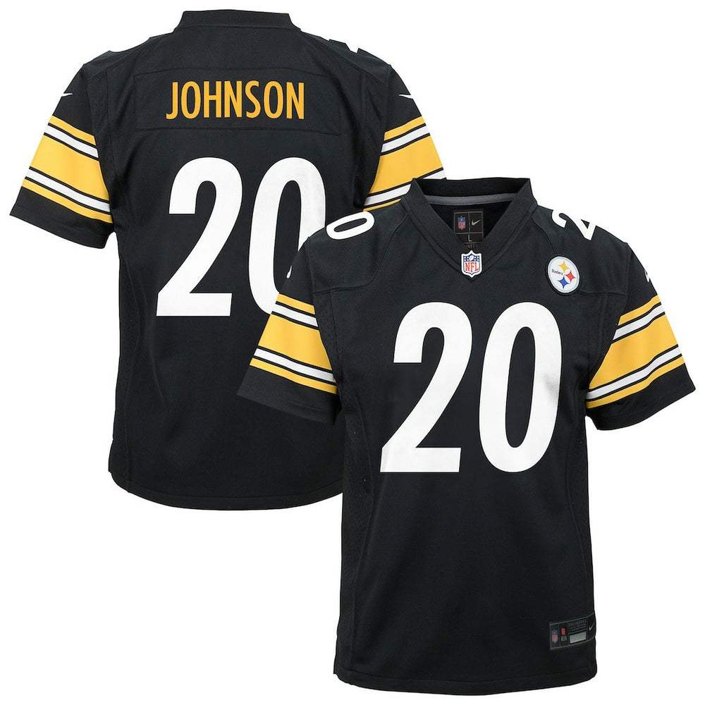 Kaleb Johnson Pittsburgh Steelers Youth Team Game Jersey Black - Nike