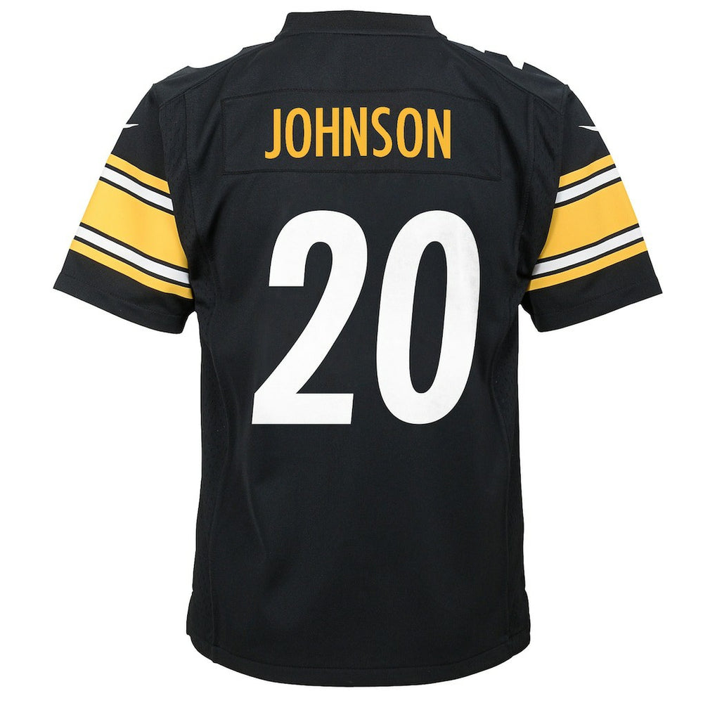 Kaleb Johnson Pittsburgh Steelers Youth Team Game Jersey Black - Nike