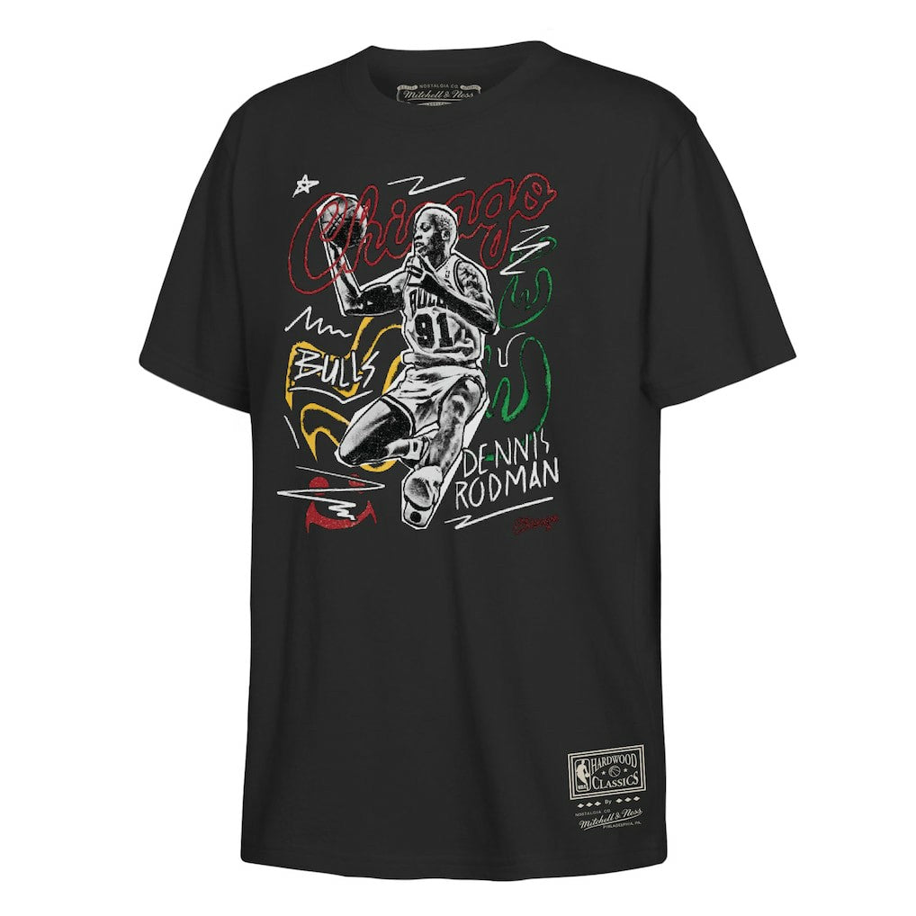 Mitchell & Ness - Dennis Rodman Chicago Bulls Youth Chalked Up T-Shirt - Black