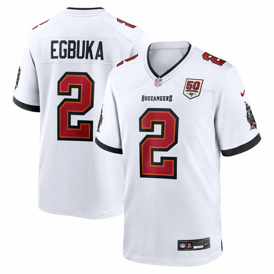 Emeka Egbuka Tampa Bay Buccaneers 50th Season Game Jersey - White | NFL Jerseys