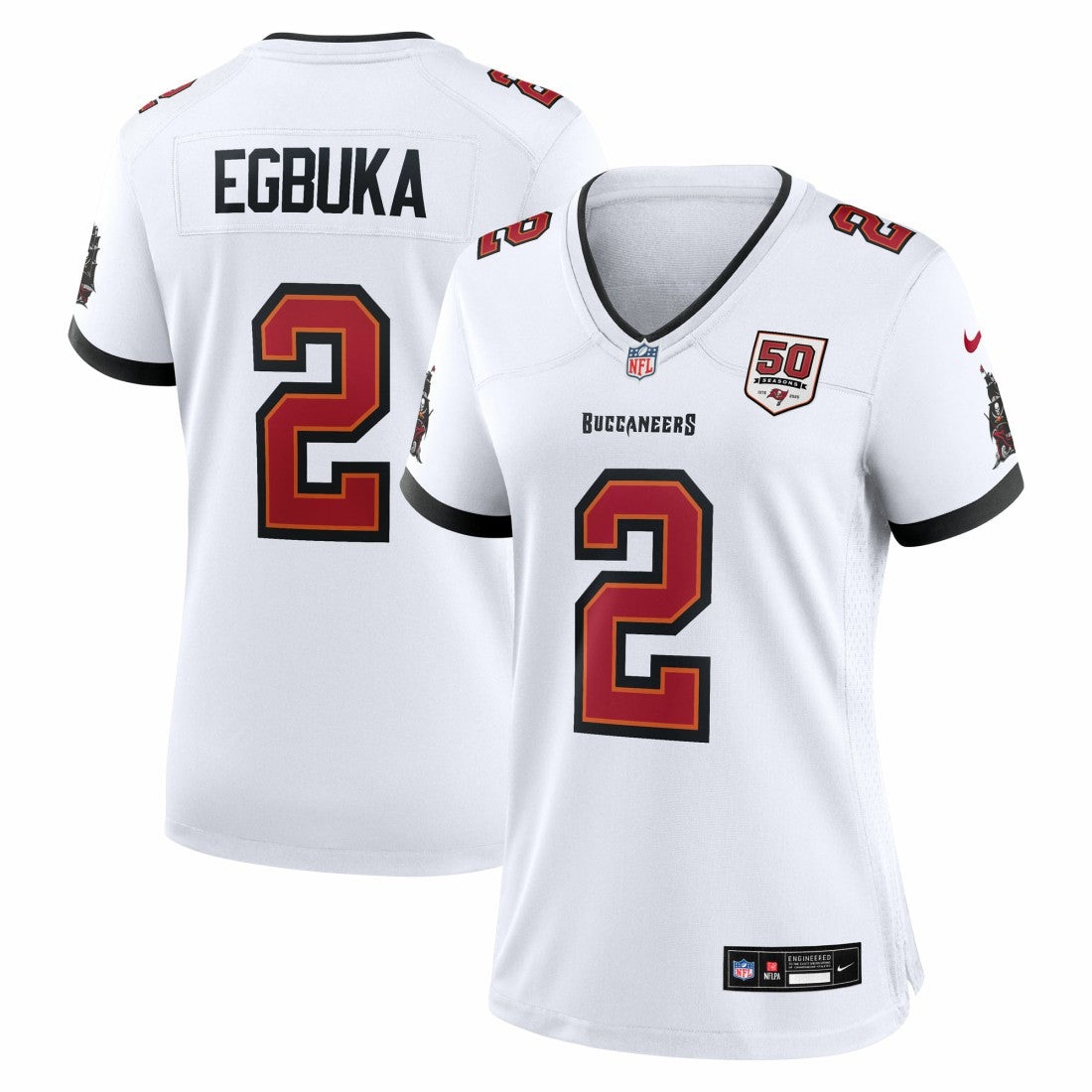 Emeka Egbuka Tampa Bay Buccaneers Women's 50th Season Game Jersey White - Nike