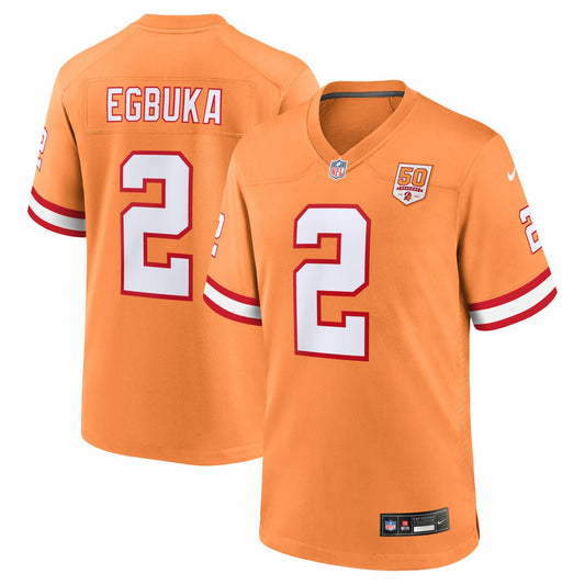 Emeka Egbuka Tampa Bay Buccaneers Alternate 2 50th Season Game Jersey - Creamsicle | NFL Jerseys