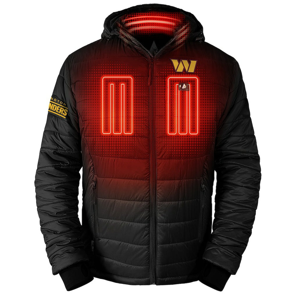 Washington Commanders ActionHeat 5V Battery Heated Full-Zip Hoodie Puffer Jacket Black - NFL