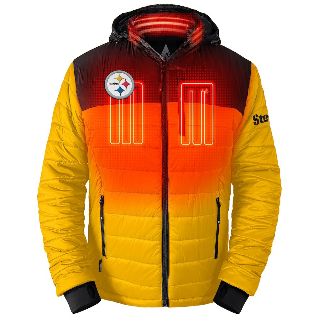 Pittsburgh Steelers ActionHeat 5V Battery Heated Colorblock Full-Zip Puffer Jacket Black/Gold - NFL