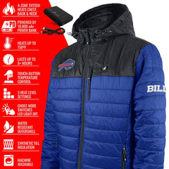 Buffalo Bills ActionHeat 5V Battery Heated Colorblock Full-Zip Puffer Jacket Black/Royal - NFL