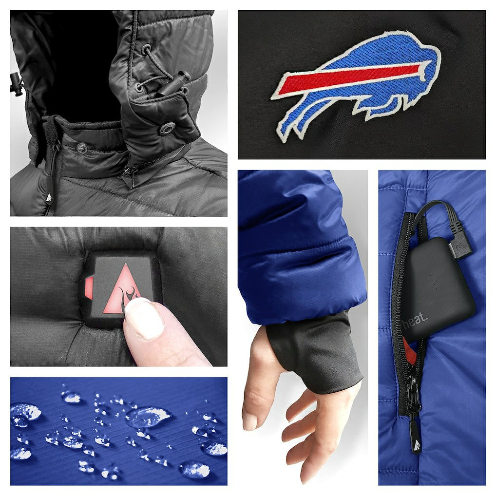 Buffalo Bills ActionHeat 5V Battery Heated Colorblock Full-Zip Puffer Jacket Black/Royal - NFL