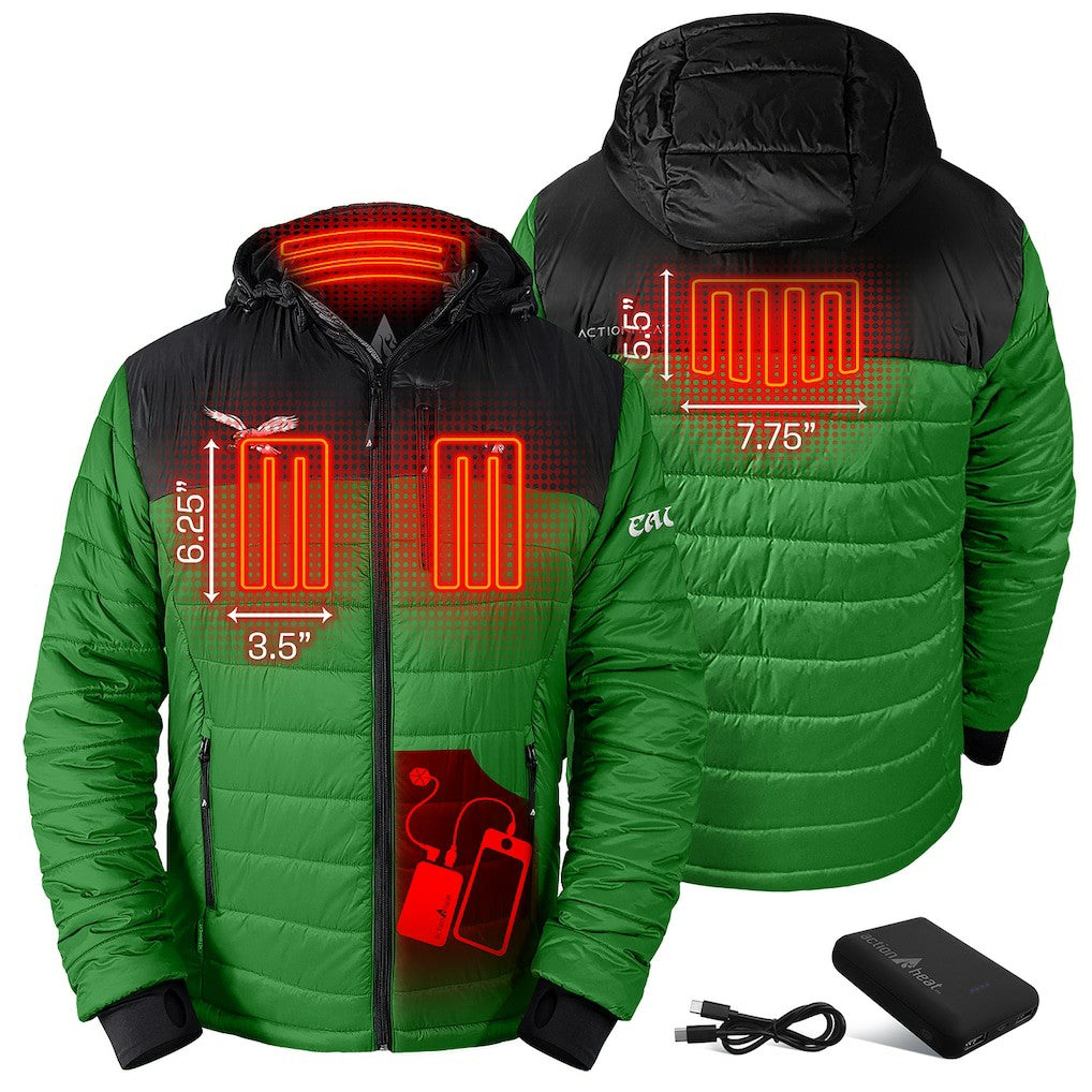 Philadelphia Eagles ActionHeat 5V Battery Heated Colorblock Full-Zip Puffer Jacket Black/Kelly Green - NFL