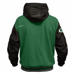 Green Bay Packers ActionHeat 5V Battery Heated Full-Snap Varsity Jacket Green/Black - NFL