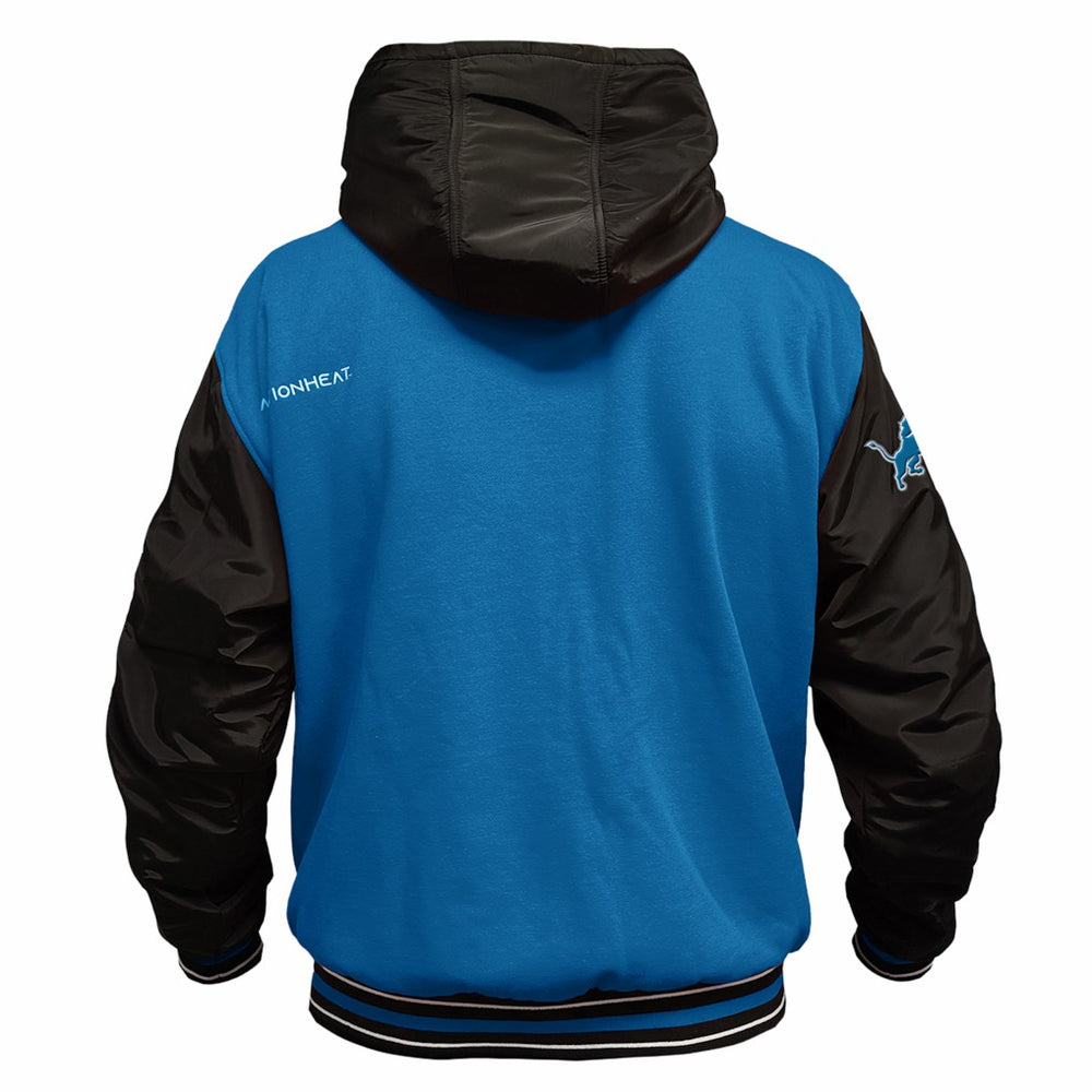 Detroit Lions ActionHeat 5V Battery Heated Full-Snap Varsity Jacket Blue/Black - NFL