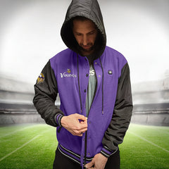 Minnesota Vikings ActionHeat 5V Battery Heated Full-Snap Varsity Jacket Purple/Black - NFL