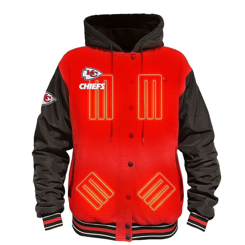 Kansas City Chiefs ActionHeat 5V Battery Heated Full-Snap Varsity Jacket Red/Black - NFL
