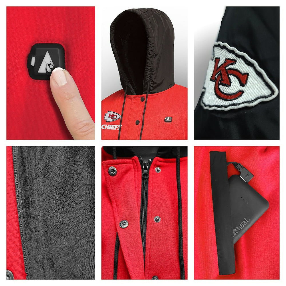 Kansas City Chiefs ActionHeat 5V Battery Heated Full-Snap Varsity Jacket Red/Black - NFL