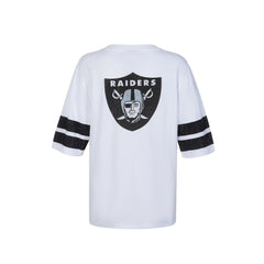 Las Vegas Raiders Cuce Women's Rhinestone V-Neck Tunic White - NFL