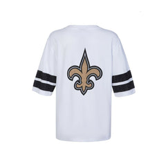 New Orleans Saints Cuce Women's Rhinestone V-Neck Tunic White - NFL