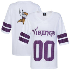 Minnesota Vikings Cuce Women's Rhinestone V-Neck Tunic White - NFL