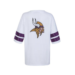 Minnesota Vikings Cuce Women's Rhinestone V-Neck Tunic White - NFL