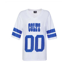 Indianapolis Colts Cuce Women's Rhinestone V-Neck Tunic White - NFL
