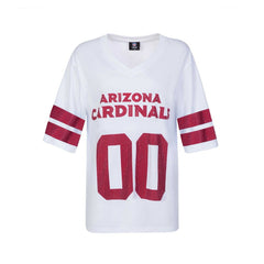 Arizona Cardinals Cuce Women's Rhinestone V-Neck Tunic White - NFL