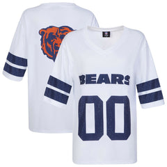 Chicago Bears Cuce Women's Rhinestone V-Neck Tunic White - NFL