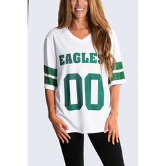 Philadelphia Eagles Cuce Women's Rhinestone V-Neck Tunic White - NFL