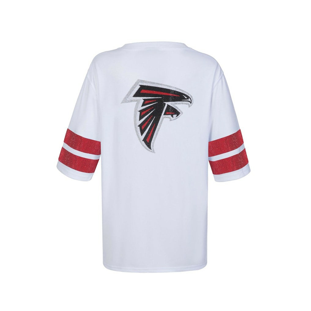 Atlanta Falcons Cuce Women's Rhinestone V-Neck Tunic White - NFL